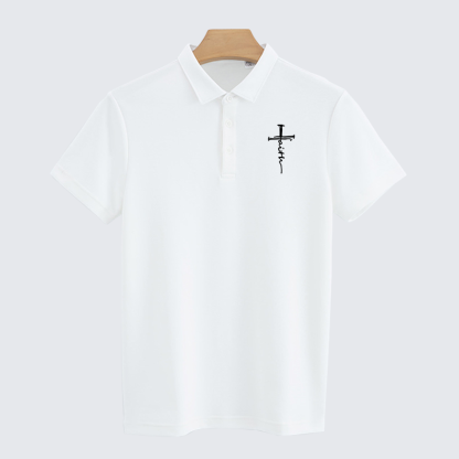 Cross Christian Cotton Short Sleeve Polo Shirt