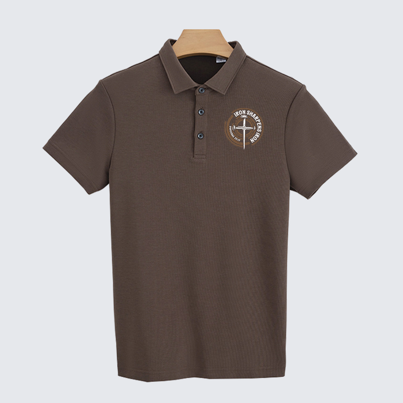 Iron Sharpens Iron - Proverbs 27:17 Christian Cotton Short Sleeve Polo Shirt