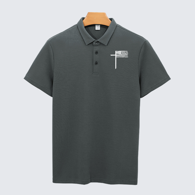 Cross Christian Cotton Short Sleeve Polo Shirt