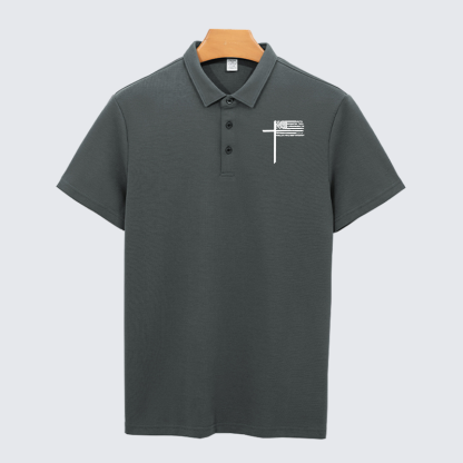 Cross Christian Cotton Short Sleeve Polo Shirt