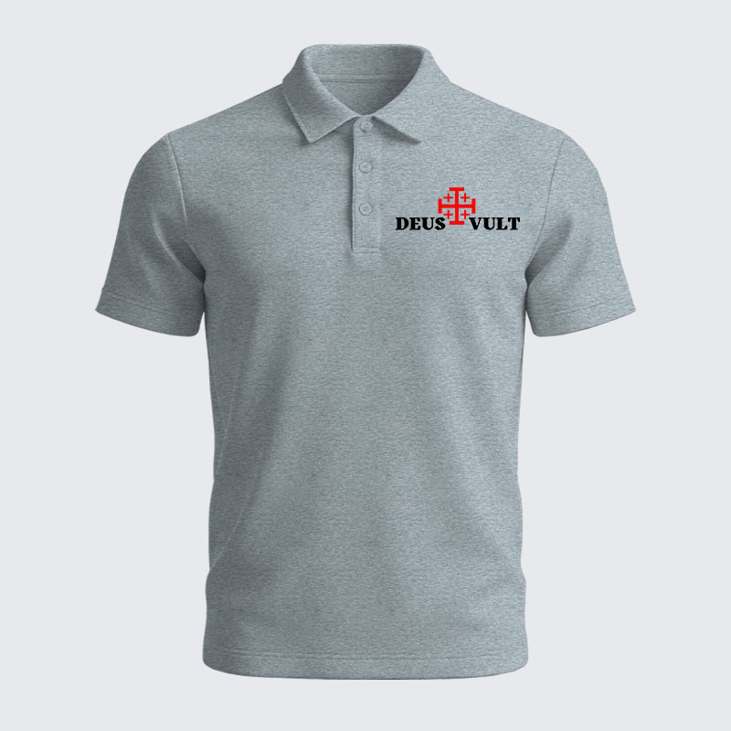 Men’s Premium Cotton Polo Shirt - Deus Vult