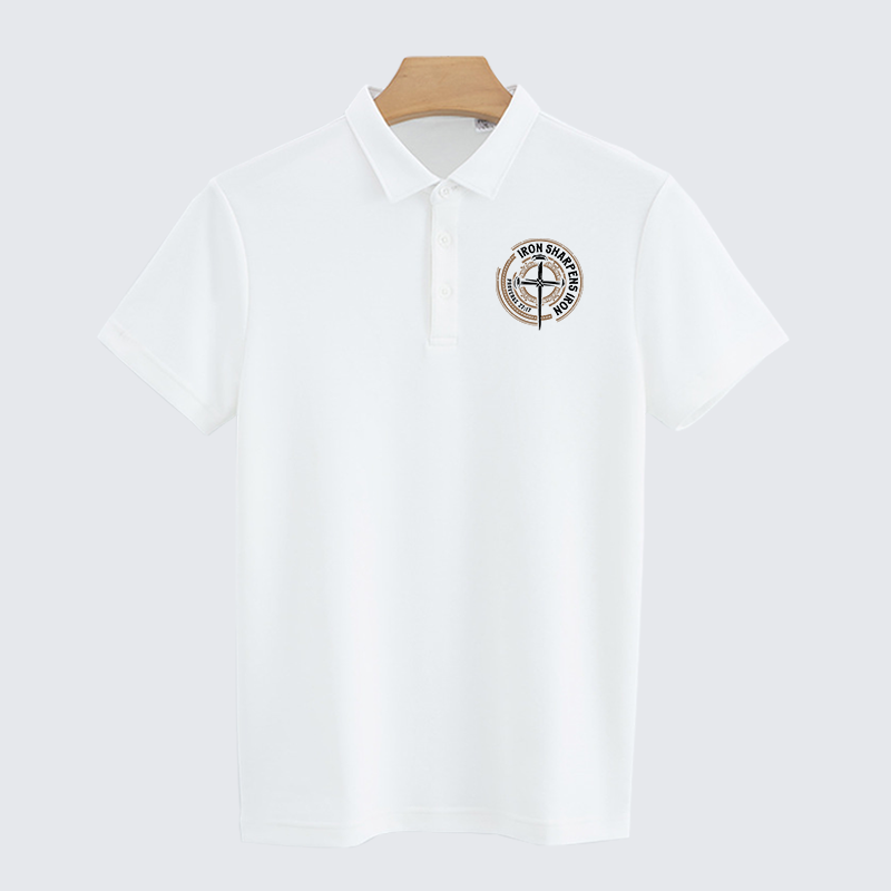 Iron Sharpens Iron - Proverbs 27:17 Christian Cotton Short Sleeve Polo Shirt