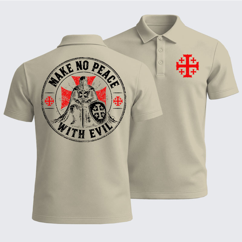 Men’s Premium Cotton Polo Shirt -  Make No Peace With Evil