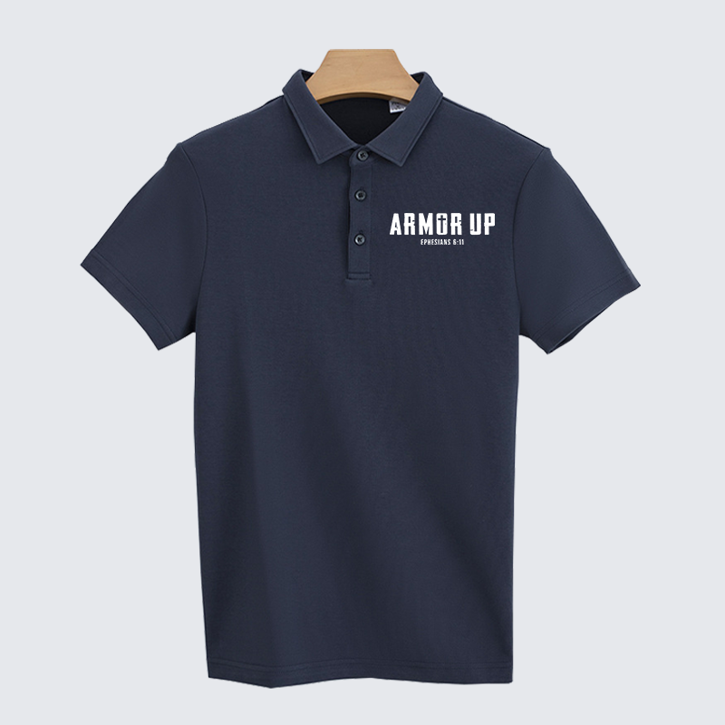 Armor Up Christian Cotton Short Sleeve Polo Shirt
