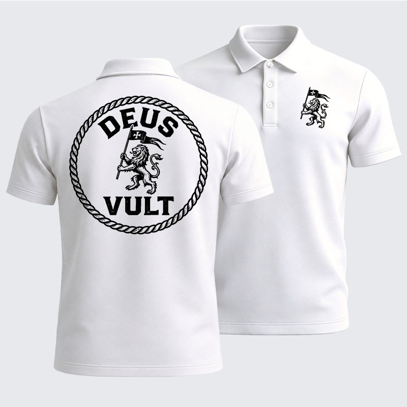 Men’s Premium Cotton Polo Shirt - Deus Vult