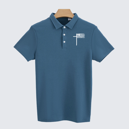 Cross Christian Cotton Short Sleeve Polo Shirt