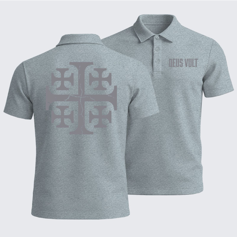 Men’s Premium Cotton Polo Shirt - Deus Vult