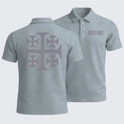 Men’s Premium Cotton Polo Shirt - Deus Vult