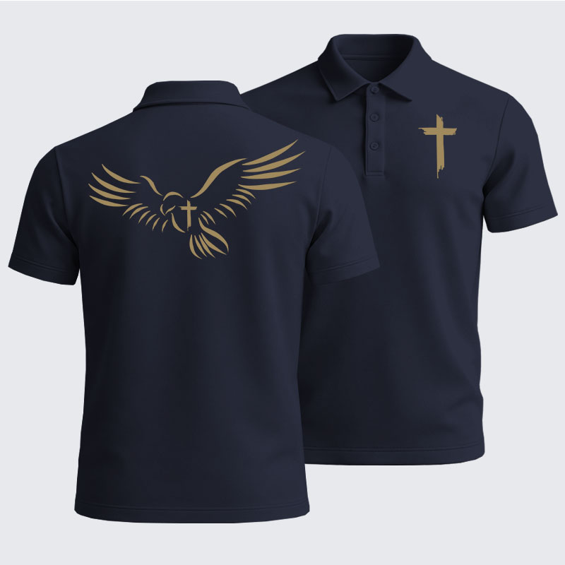 Men’s Premium Cotton Polo Shirt - Wings Like Eagles