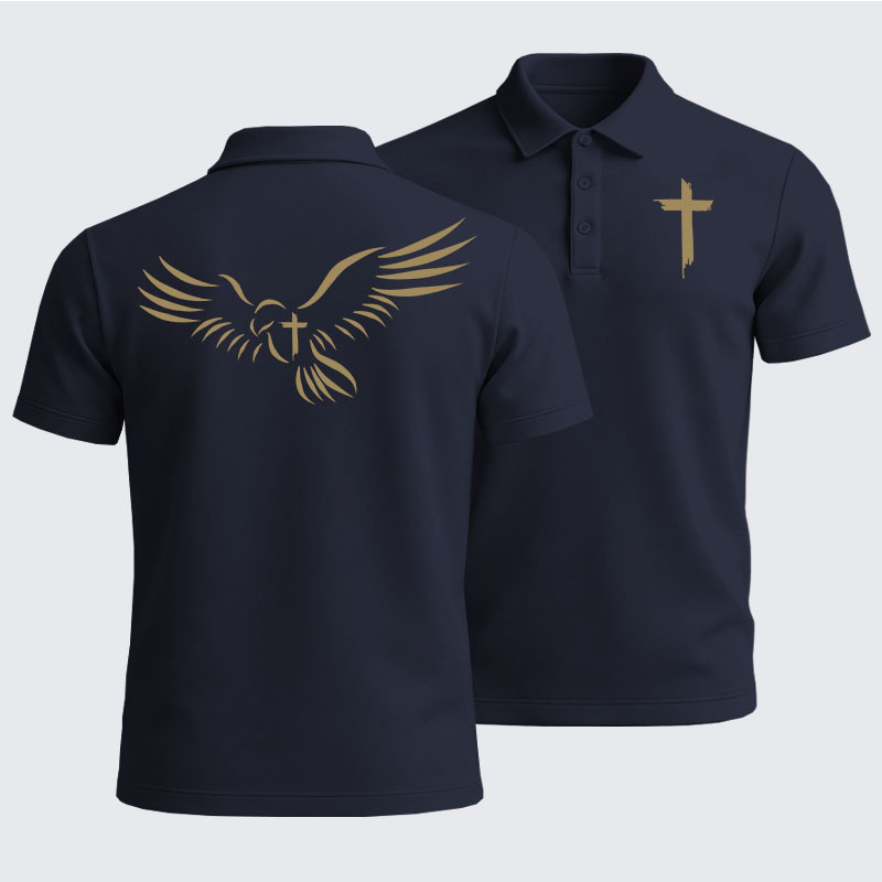 Men’s Premium Cotton Polo Shirt - Wings Like Eagles