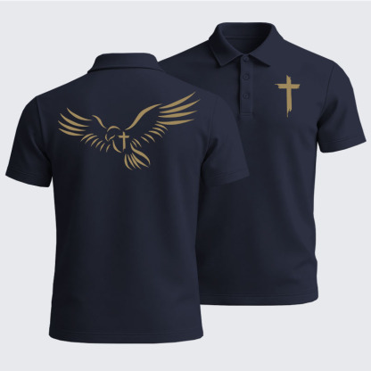 Men’s Premium Cotton Polo Shirt - Wings Like Eagles