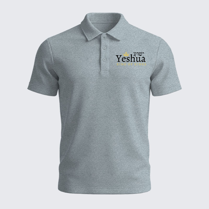 Men’s Premium Cotton Polo Shirt - Yeshua King Of Kings