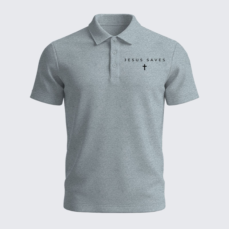 Men’s Premium Cotton Polo Shirt - Jesus Saves