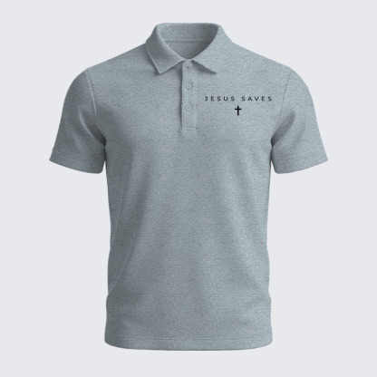 Men’s Premium Cotton Polo Shirt - Jesus Saves