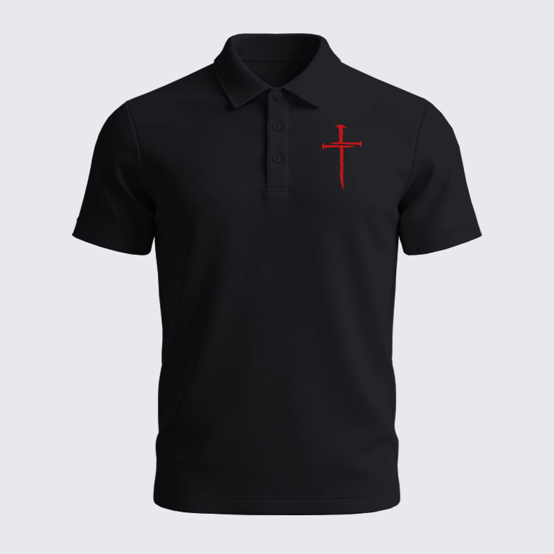 Men’s Premium Cotton Polo Shirt - Red Cross