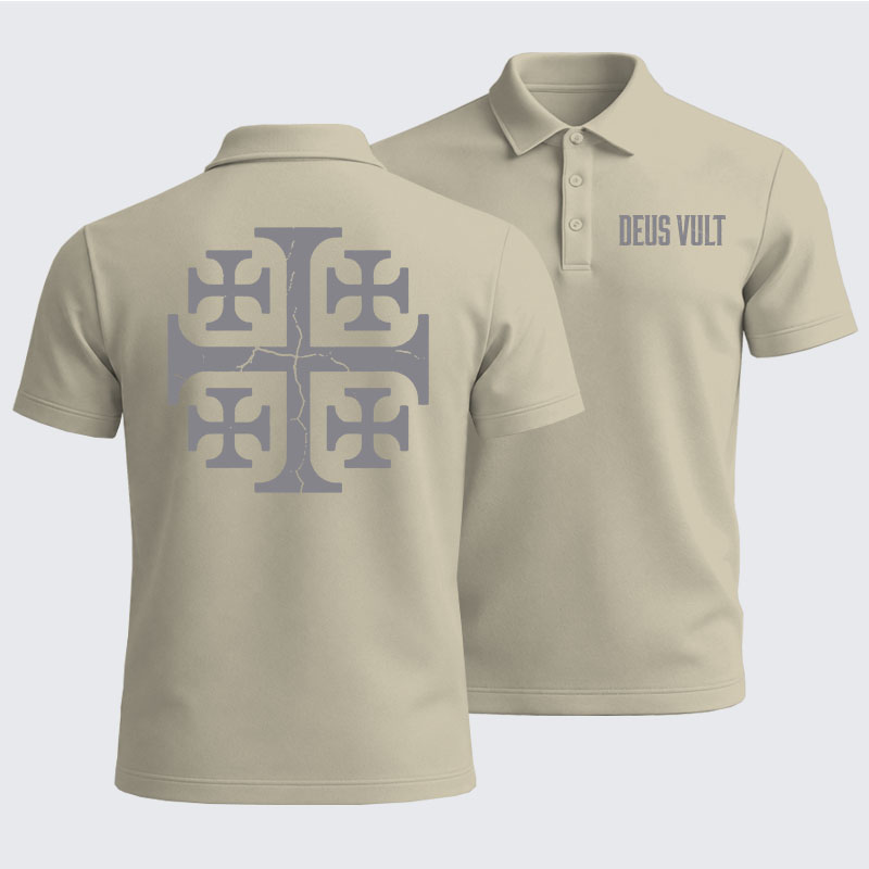 Men’s Premium Cotton Polo Shirt - Deus Vult