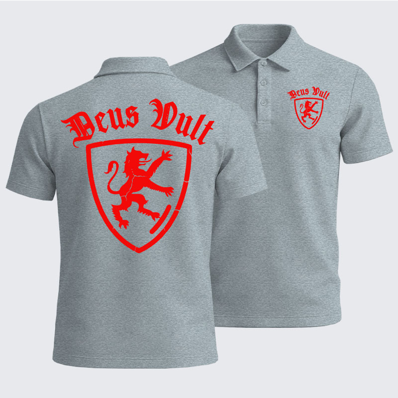 Men’s Premium Cotton Polo Shirt - Deus Vult