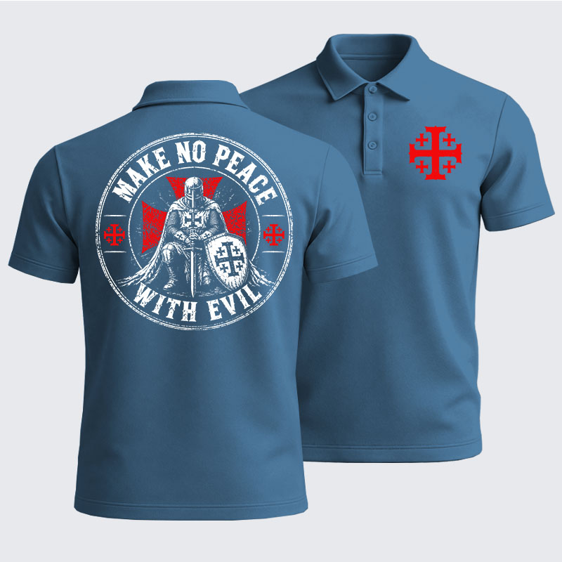Men’s Premium Cotton Polo Shirt -  Make No Peace With Evil