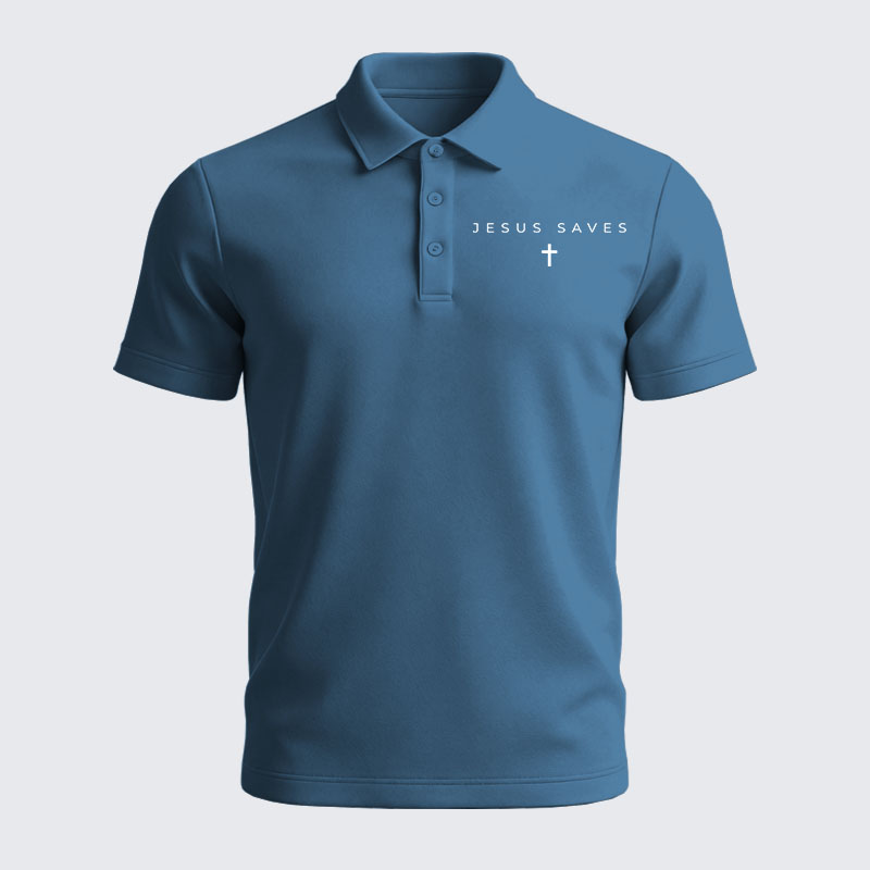 Men’s Premium Cotton Polo Shirt - Jesus Saves