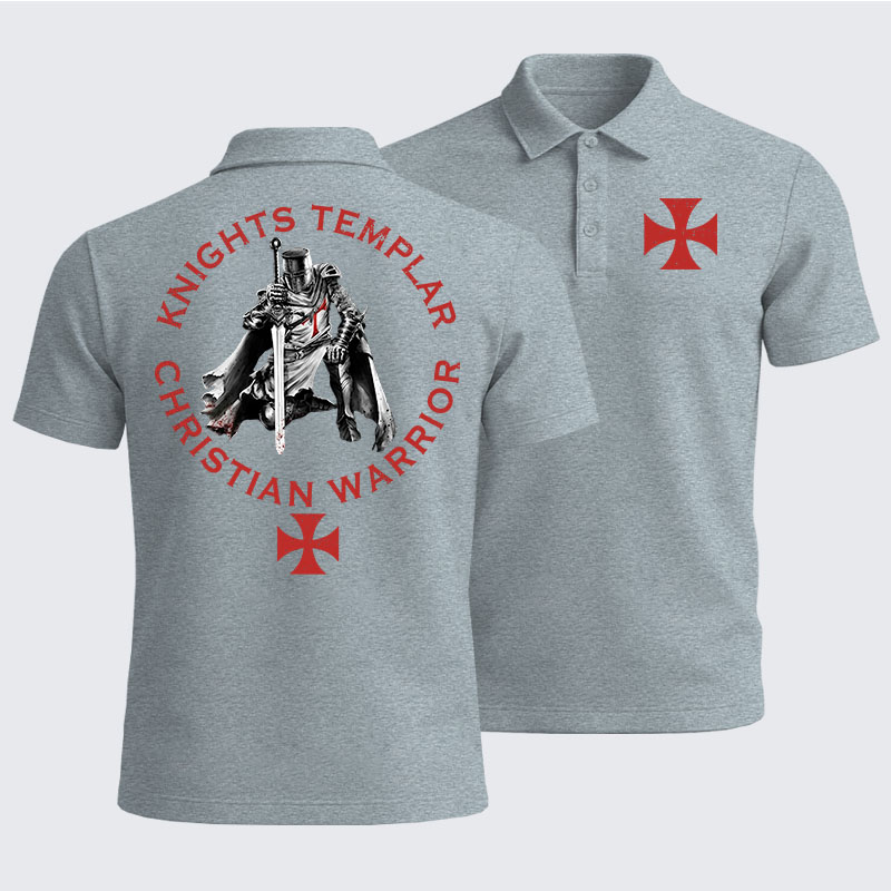 Men’s Premium Cotton Polo Shirt - Knights Templar Templar Cross Crusader Knight