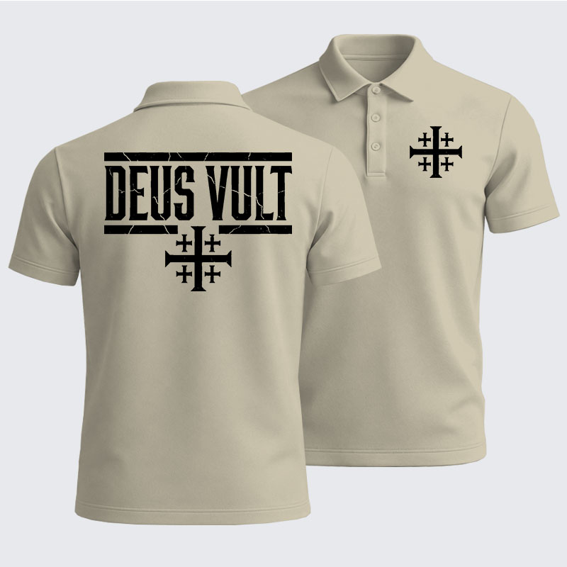 Men’s Premium Cotton Polo Shirt - Deus Vult