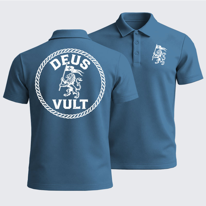 Men’s Premium Cotton Polo Shirt - Deus Vult