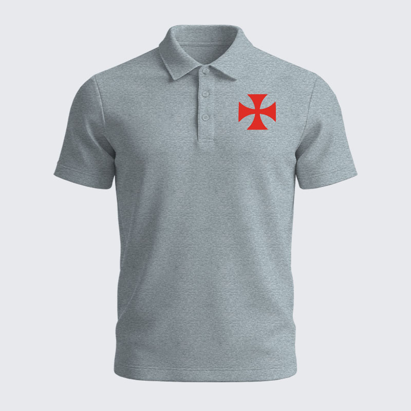 Men’s Premium Cotton Polo Shirt - Knights Templar Cross