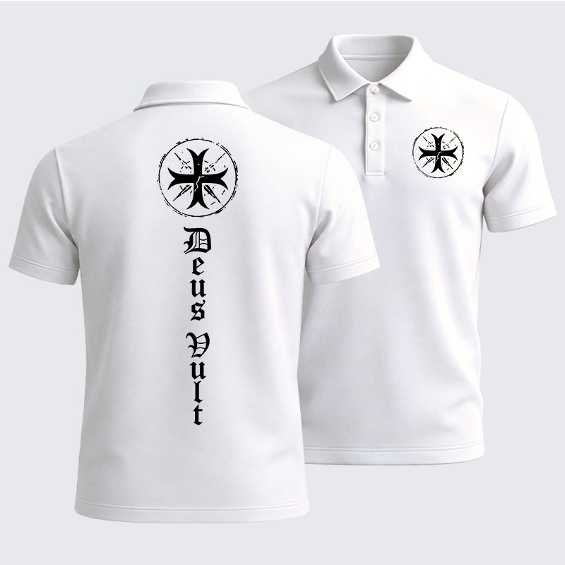 Men’s Premium Cotton Polo Shirt - Deus Vult