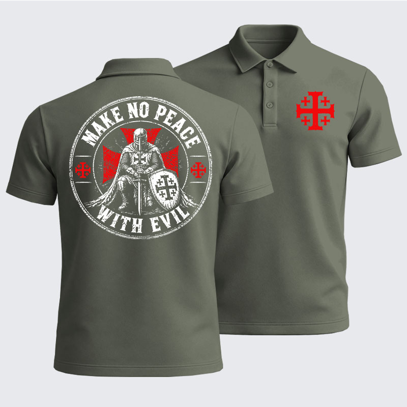 Men’s Premium Cotton Polo Shirt -  Make No Peace With Evil
