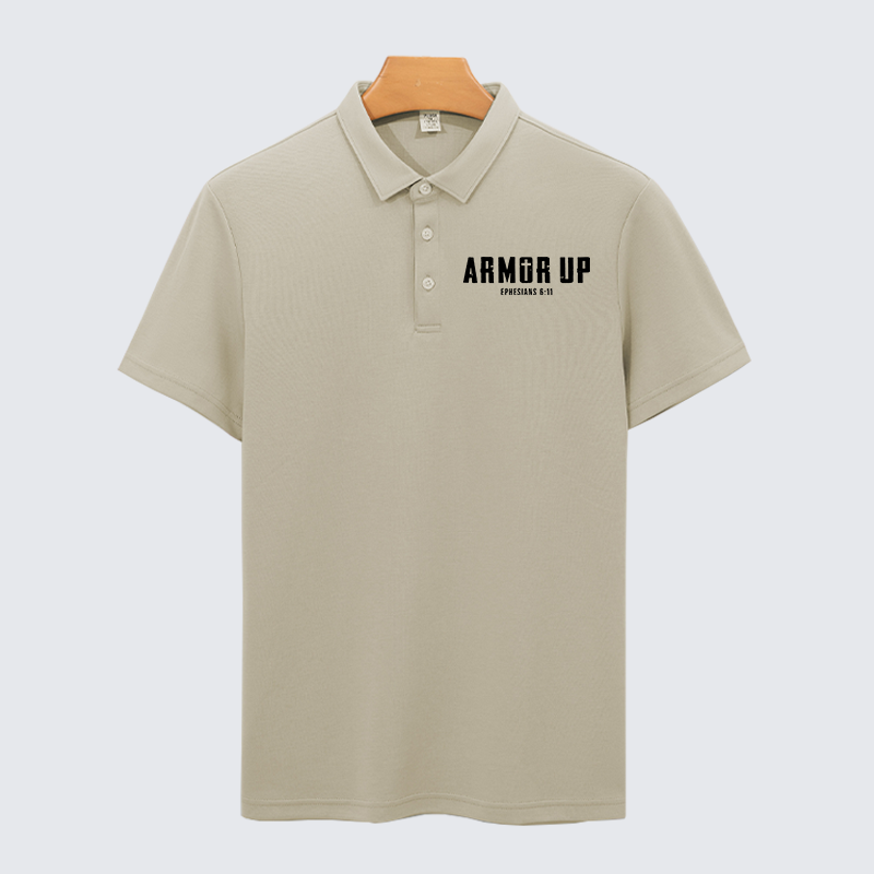 Armor Up Christian Cotton Short Sleeve Polo Shirt