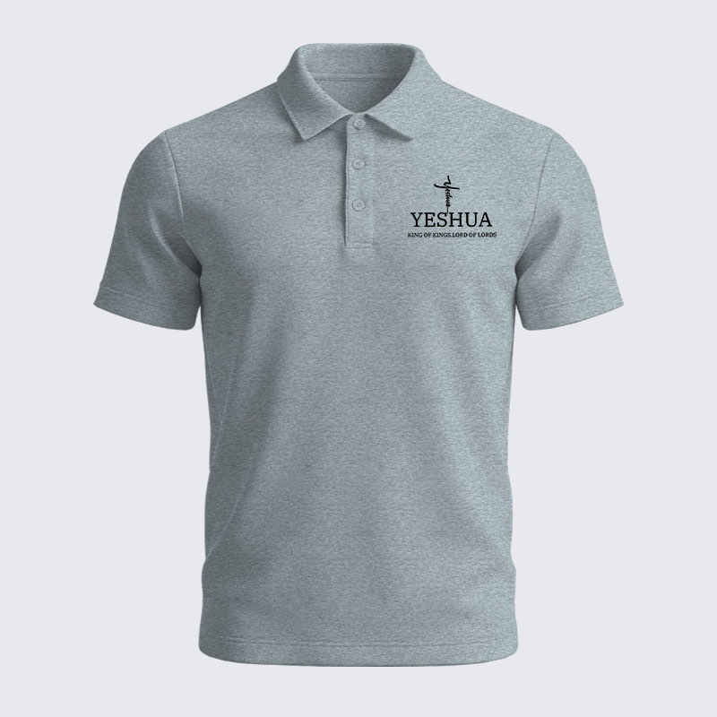 Men’s Premium Cotton Polo Shirt - Yeshua King Of Kings Lord Of Lords 