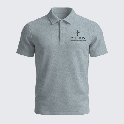 Men’s Premium Cotton Polo Shirt - Yeshua King Of Kings Lord Of Lords 
