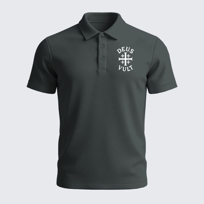 Men’s Premium Cotton Polo Shirt - Deus Vult