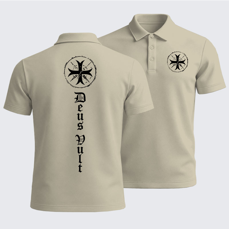Men’s Premium Cotton Polo Shirt - Deus Vult