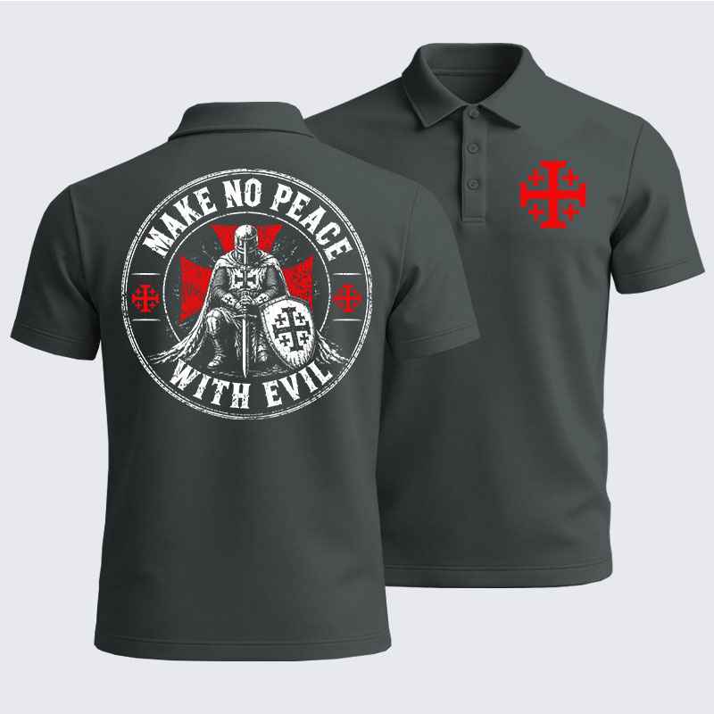Men’s Premium Cotton Polo Shirt -  Make No Peace With Evil