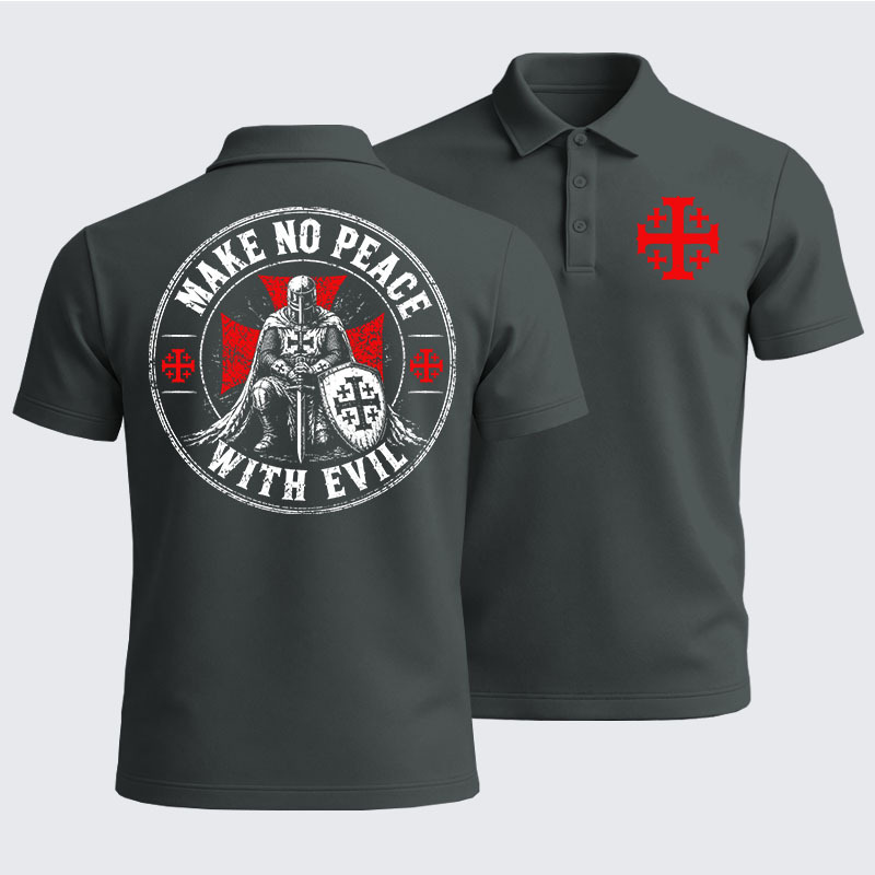 Men’s Premium Cotton Polo Shirt -  Make No Peace With Evil