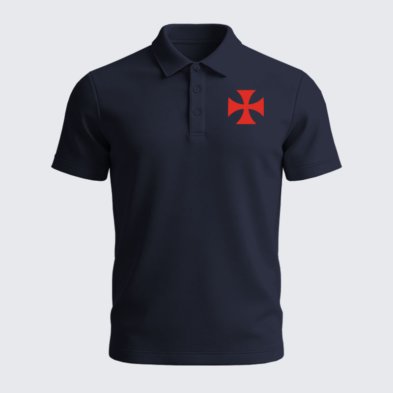 Men’s Premium Cotton Polo Shirt - Knights Templar Cross
