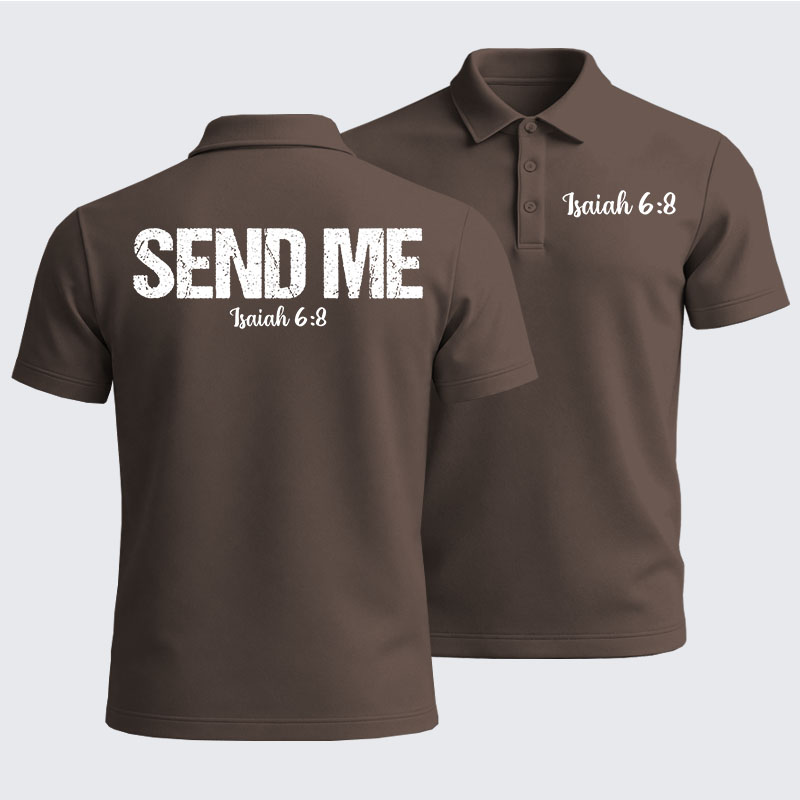 Men’s Premium Cotton Polo Shirt - Isaiah 6:8 - SEND ME