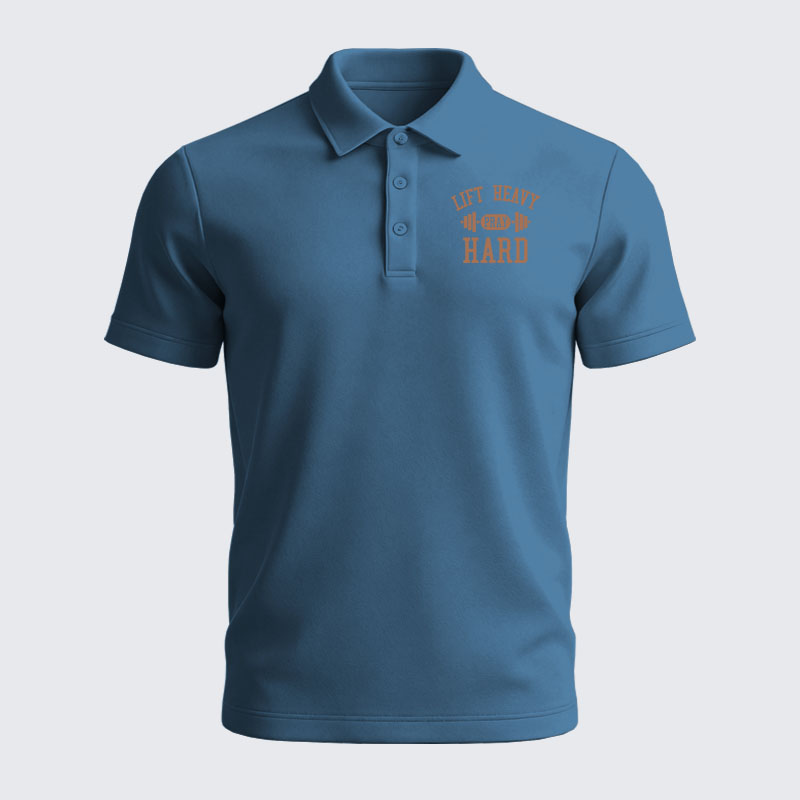 Men’s Premium Cotton Polo Shirt - Lift Heavy Pray Hard