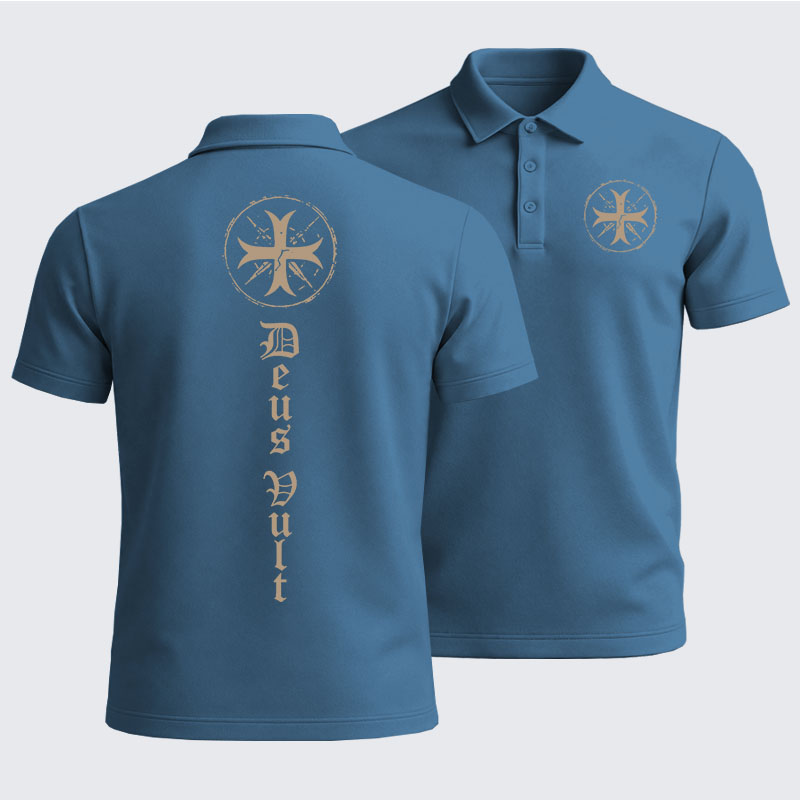 Men’s Premium Cotton Polo Shirt - Deus Vult