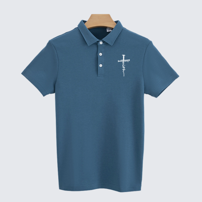 Cross Christian Cotton Short Sleeve Polo Shirt