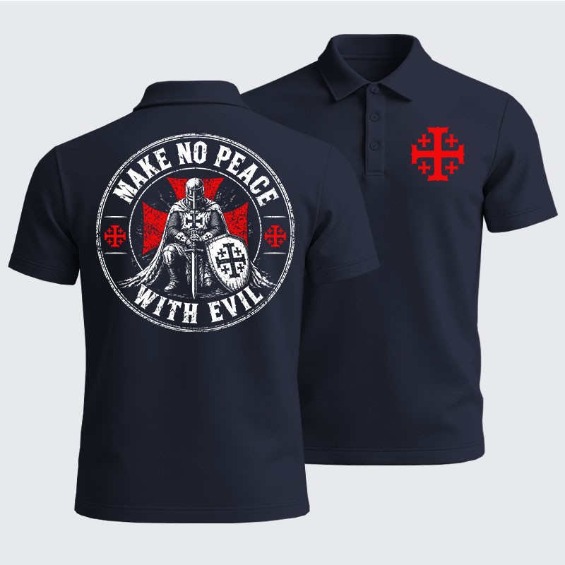 Men’s Premium Cotton Polo Shirt -  Make No Peace With Evil
