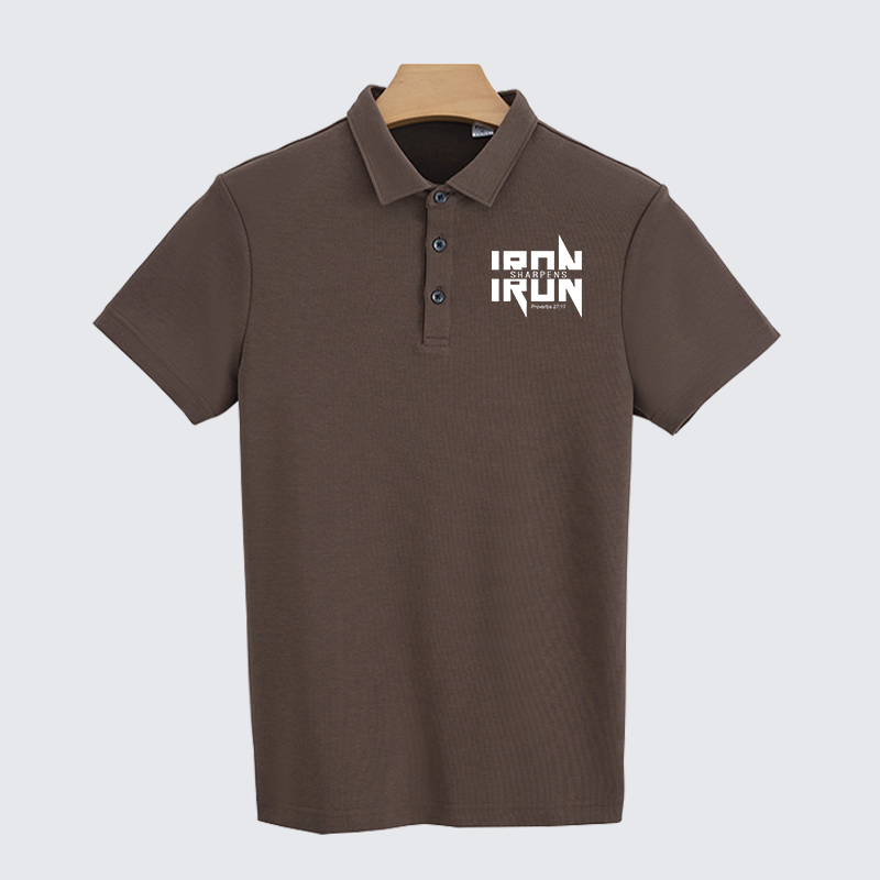 IRON SHARPENS IRON Proverbs 27:17 Christian Cotton Short Sleeve Polo Shirt