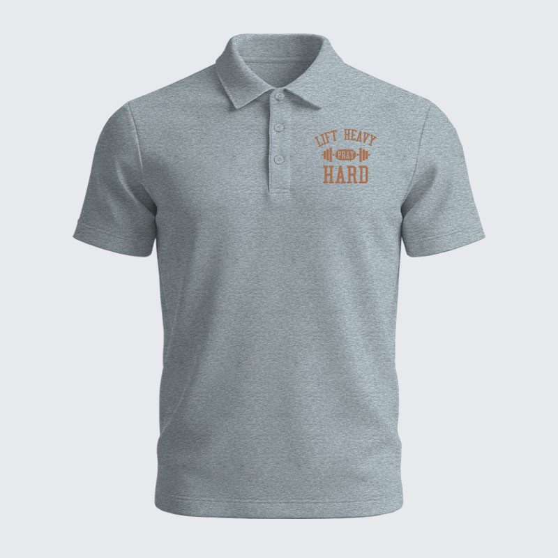 Men’s Premium Cotton Polo Shirt - Lift Heavy Pray Hard