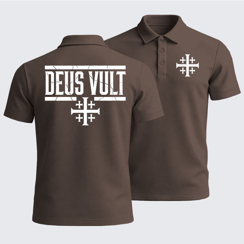 Men’s Premium Cotton Polo Shirt - Deus Vult