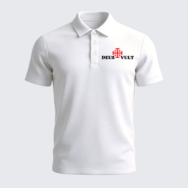 Men’s Premium Cotton Polo Shirt - Deus Vult