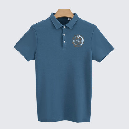 Iron Sharpens Iron - Proverbs 27:17 Christian Cotton Short Sleeve Polo Shirt