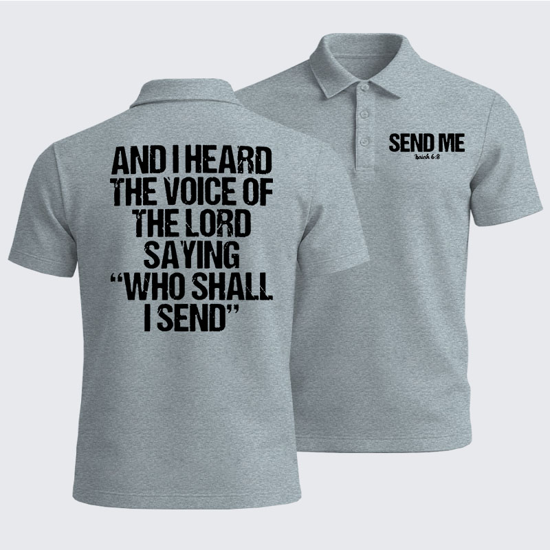 Men’s Premium Cotton Polo Shirt - Send Me Isaiah 6:8