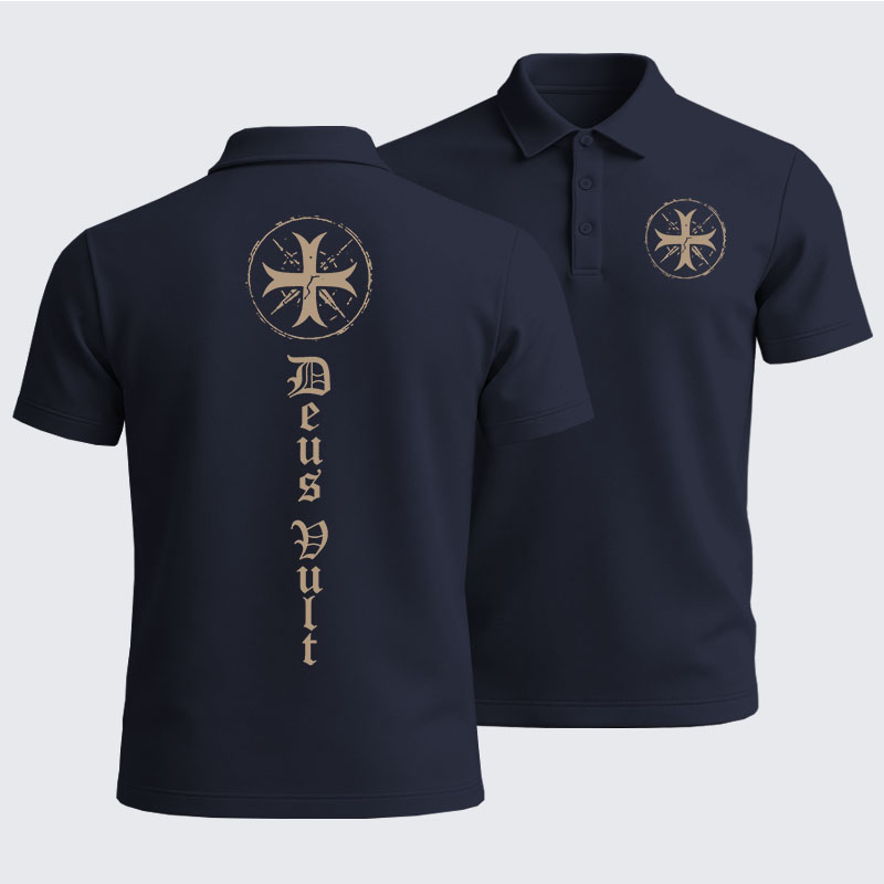 Men’s Premium Cotton Polo Shirt - Deus Vult