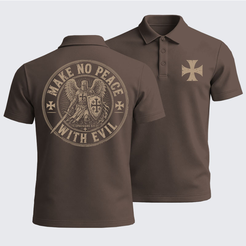 Men’s Premium Cotton Polo Shirt -  Make No Peace With Evil